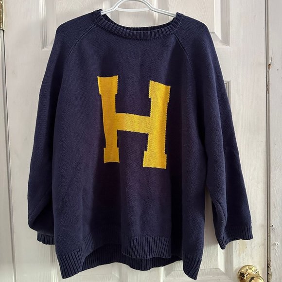 Human Made Other - HUMAN Made H Knit Sweater Polar Bear Navy Blue/Yellow Men's Size XL